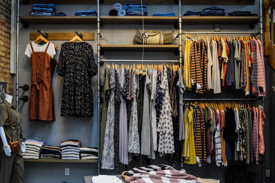 Racks of curated clothing