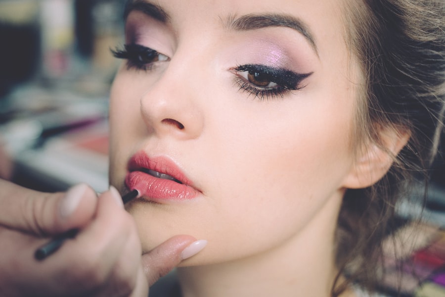 Makeup being applied to a client